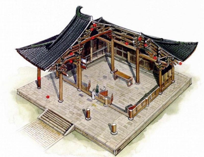 华林寺大殿剖面图 华林寺大殿剖面图